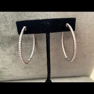 Large Inside Out CZ Hoop Earrings